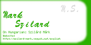 mark szilard business card